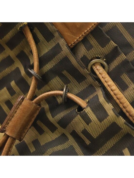Fendi Zucca Backpack Brown Nylon Leather